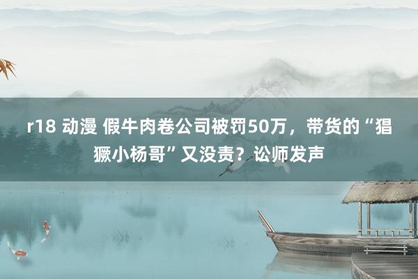 r18 动漫 假牛肉卷公司被罚50万，带货的“猖獗小杨哥”又没责？讼师发声