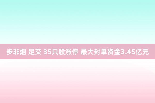 步非烟 足交 35只股涨停 最大封单资金3.45亿元