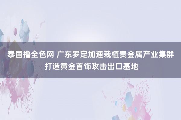 泰国撸全色网 广东罗定加速栽植贵金属产业集群 打造黄金首饰攻击出口基地