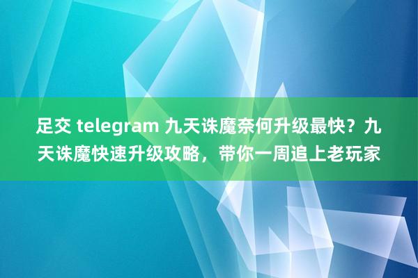 足交 telegram 九天诛魔奈何升级最快？九天诛魔快速升级攻略，带你一周追上老玩家