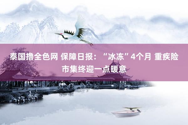 泰国撸全色网 保障日报：“冰冻”4个月 重疾险市集终迎一点暖意