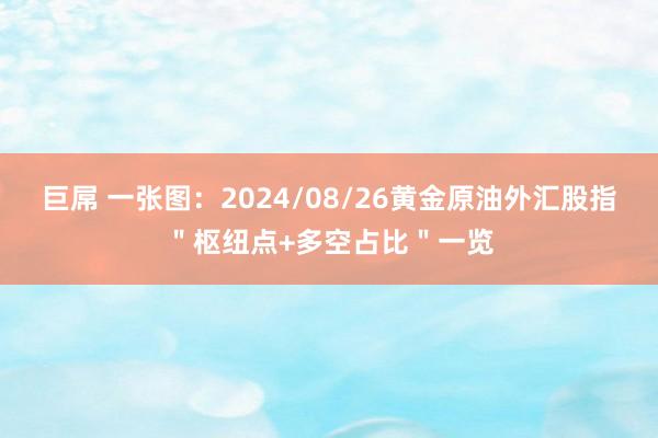 巨屌 一张图：2024/08/26黄金原油外汇股指＂枢纽点+多空占比＂一览