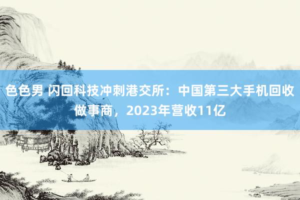 色色男 闪回科技冲刺港交所：中国第三大手机回收做事商，2023年营收11亿