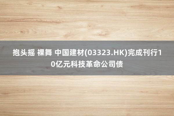 抱头摇 裸舞 中国建材(03323.HK)完成刊行10亿元科技革命公司债