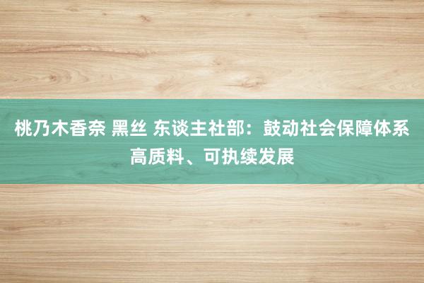 桃乃木香奈 黑丝 东谈主社部：鼓动社会保障体系高质料、可执续发展