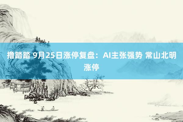 撸踏踏 9月25日涨停复盘：AI主张强势 常山北明涨停