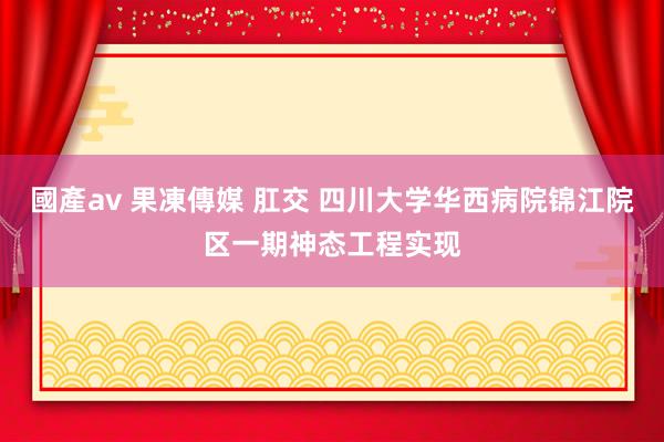 國產av 果凍傳媒 肛交 四川大学华西病院锦江院区一期神态工程实现