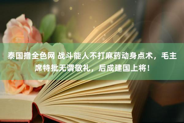 泰国撸全色网 战斗能人不打麻药动身点术，毛主席特批无谓敬礼，后成建国上将！