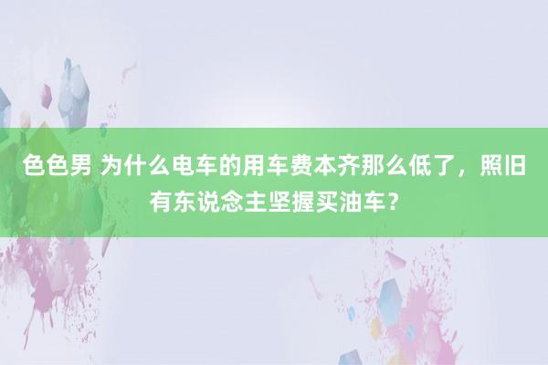 色色男 为什么电车的用车费本齐那么低了，照旧有东说念主坚握买油车？