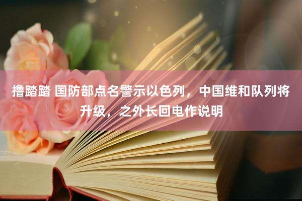 撸踏踏 国防部点名警示以色列，中国维和队列将升级，之外长回电作说明