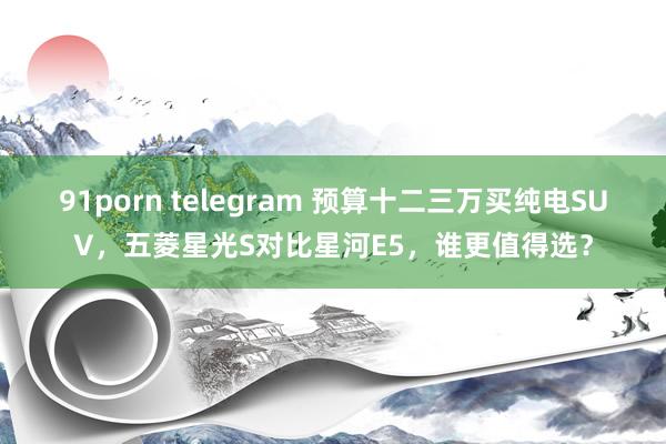 91porn telegram 预算十二三万买纯电SUV，五菱星光S对比星河E5，谁更值得选？