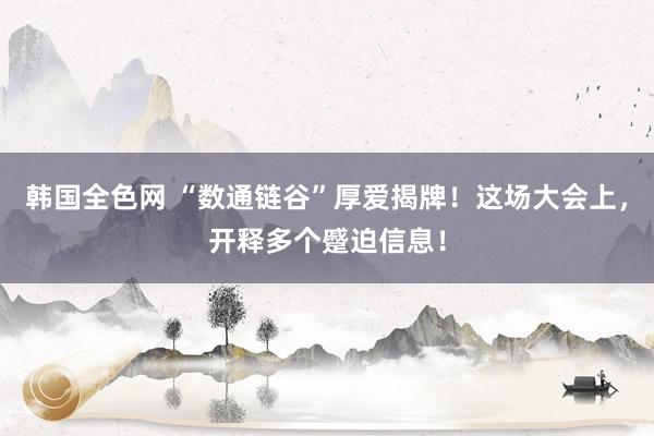 韩国全色网 “数通链谷”厚爱揭牌！这场大会上，开释多个蹙迫信息！