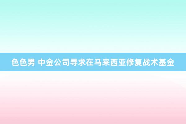 色色男 中金公司寻求在马来西亚修复战术基金