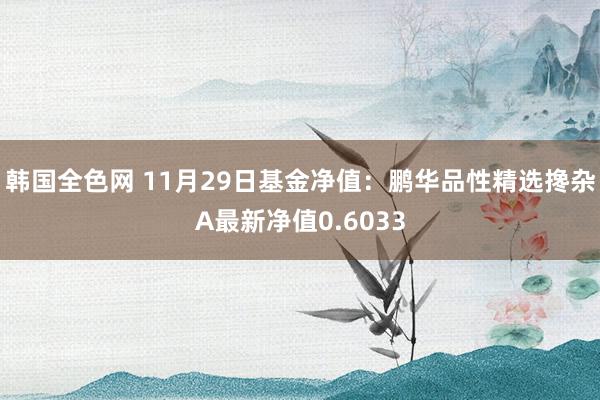 韩国全色网 11月29日基金净值：鹏华品性精选搀杂A最新净值0.6033