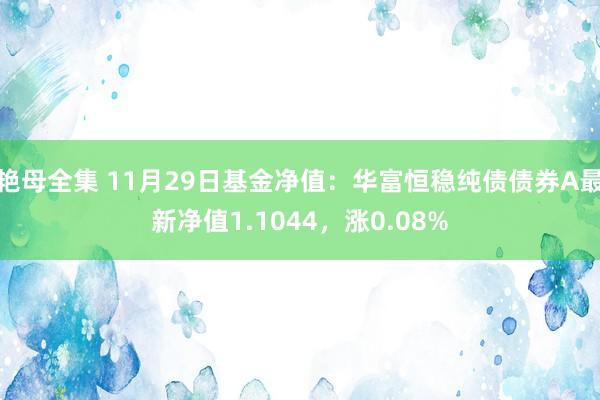 艳母全集 11月29日基金净值：华富恒稳纯债债券A最新净值1.1044，涨0.08%