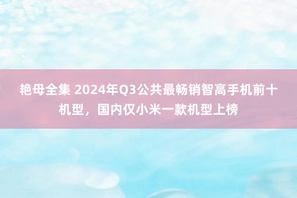 艳母全集 2024年Q3公共最畅销智高手机前十机型，国内仅小米一款机型上榜