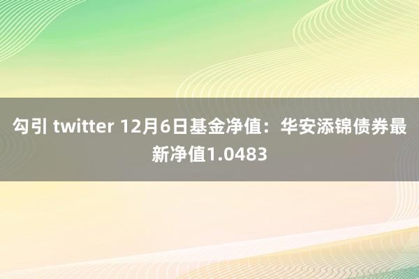 勾引 twitter 12月6日基金净值：华安添锦债券最新净值1.0483