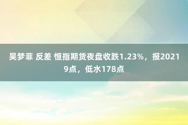 吴梦菲 反差 恒指期货夜盘收跌1.23%，报20219点，低水178点