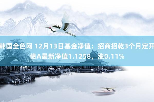 韩国全色网 12月13日基金净值：招商招乾3个月定开债A最新净值1.1258，涨0.11%