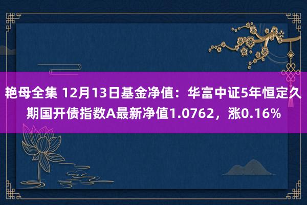 艳母全集 12月13日基金净值：华富中证5年恒定久期国开债指数A最新净值1.0762，涨0.16%