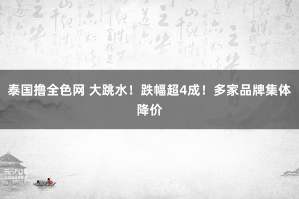 泰国撸全色网 大跳水！跌幅超4成！多家品牌集体降价