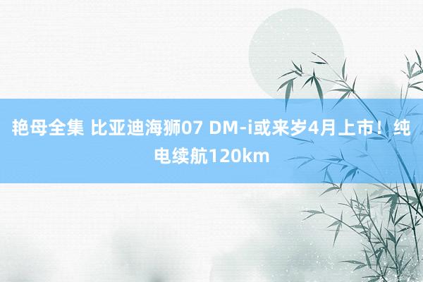 艳母全集 比亚迪海狮07 DM-i或来岁4月上市！纯电续航120km