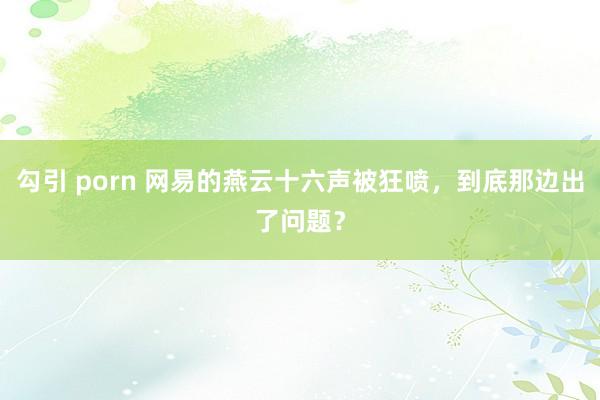 勾引 porn 网易的燕云十六声被狂喷，到底那边出了问题？