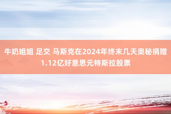 牛奶姐姐 足交 马斯克在2024年终末几天奥秘捐赠1.12亿好意思元特斯拉股票