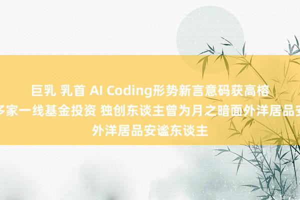 巨乳 乳首 AI Coding形势新言意码获高榕、真格等多家一线基金投资 独创东谈主曾为月之暗面外洋居品安谧东谈主