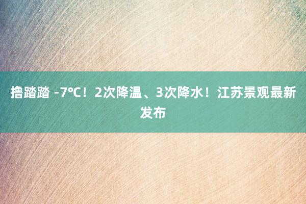 撸踏踏 -7℃！2次降温、3次降水！江苏景观最新发布