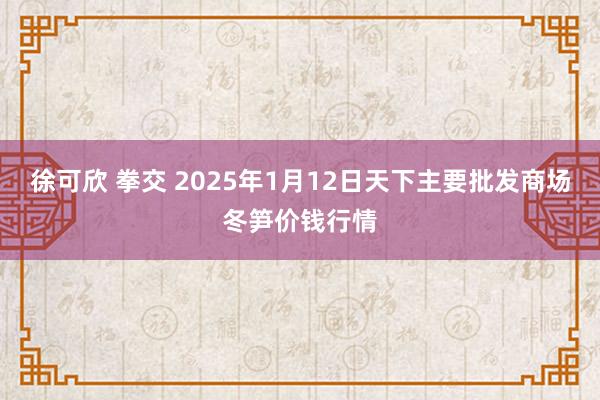 徐可欣 拳交 2025年1月12日天下主要批发商场冬笋价钱行情