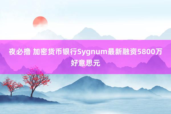 夜必撸 加密货币银行Sygnum最新融资5800万好意思元