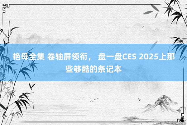 艳母全集 卷轴屏领衔， 盘一盘CES 2025上那些够酷的条记本